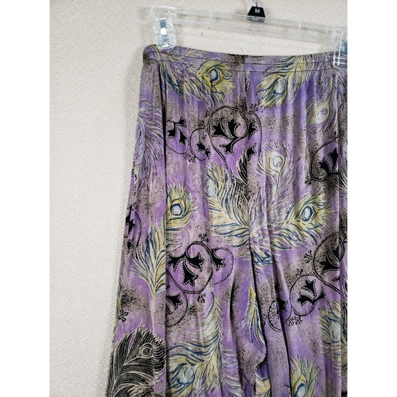 A Touch of Class Pants Women L/XL Multicolor Pleated Wide Leg Floral Slinky - Picture 7 of 9